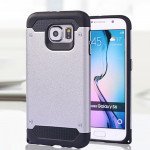 Wholesale Samsung Galaxy S6 Iron Armor Hybrid Case (Silver)